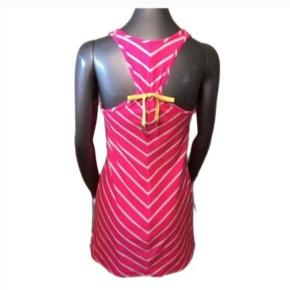 Juicy Couture Shocking Pink Striped Mini Sundress W/ Heart accent Back - Picture 3 of 4